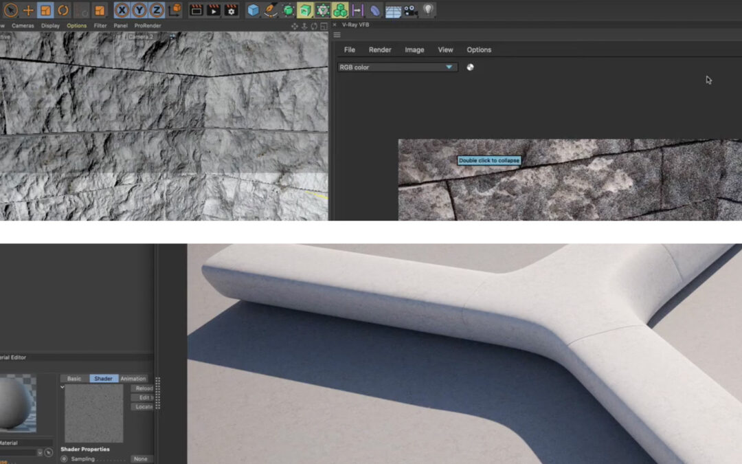 How to model a concrete bench and Cut Stone in Cinema 4D